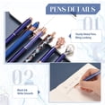 thumbnail image 3 of Set de 9 Bolígrafos Metálicos Azul Oscuro con Brillos Janmini, 3 of 7