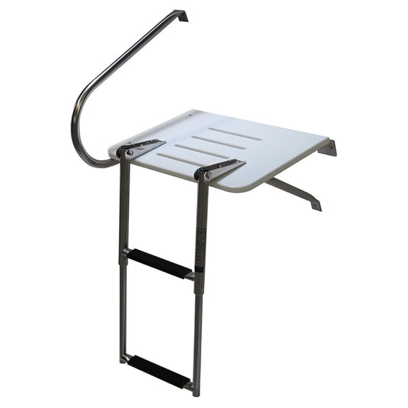 Boat Universal Swim Over Platform Mount Telescopic Ladder, 2 Step in/Outboard One Rail