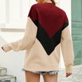 thumbnail image 4 of HAPIMO Sales Womens Sweaters Fall Fashion Lantern Sleeve Round Neck Knitwear Colorblocked Casual Jumper Pullover Sweaters for Women Wine M, 4 of 9