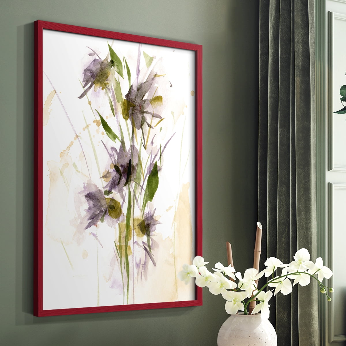 After Rain III Framed Print in Red Solid Wood 8 x 10 Framed Print
