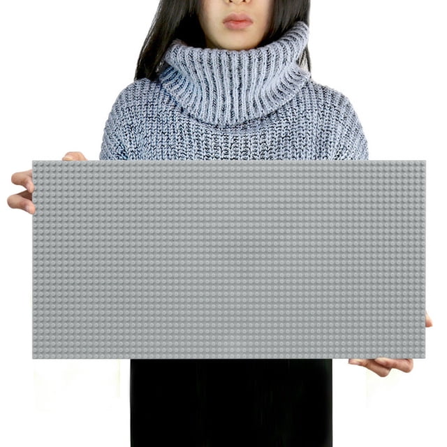 32*64 Holes Classic Building Blocks Base Board, DIY Assembled Building Blocks Wall Compatible With Brand Gift Toys for Children,Grey
