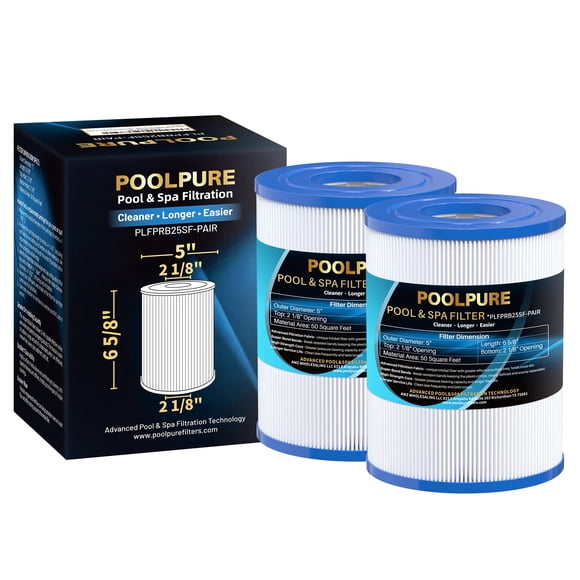 POOLPURE PRB25SF Spa Filter Replaces Unicel C-4405, Filbur FC-2387, PRB25SF-PAIR, R172464, APCC7062, CMP 25392-000-100, 17-2464,