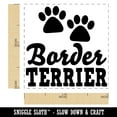 thumbnail image 2 of Border Terrier Dog Paw Prints Fun Text Self-Inking Rubber Stamp Ink Stamper - Blue Ink - Small 1 Inch, 2 of 7