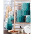 thumbnail image 2 of Turquoise Coastal Beach Kitchen Dish Towels for Drying Dishes Set of 4, Modern Ombre Sea Waves Art Waffle Weave Microfiber Terry Hand Tea Bathroom Towels Quick Dry & Absorbent Towel 15.7x23.6, 2 of 7