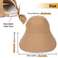 thumbnail image 3 of Helii Women Wide Brim Sun Hat with Back Bow and Ponytail Hole, Quick Dry Breathable UV Protection Foldable Packable Travel Cap, Adjustable Drawstring Outdoor Beach Hat Khaki,One Size, 3 of 8