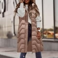 thumbnail image 5 of Hvyesh 2024 Winter Puffer Coats Women's Hooded Long Down Vest Full-Zip Sleeveless Puffer Vest Fashionable Coats Jacket, 5 of 6