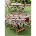 thumbnail image 4 of Outdoor Tablecloth with Umbrella Hole for Patio/Picnic/Party/Camping, Vintage Farmhouse Waterproof Table Cloth Round Cover Washable, Brown Country Star Berries Wooden Grain (Dia 60"), 4 of 8