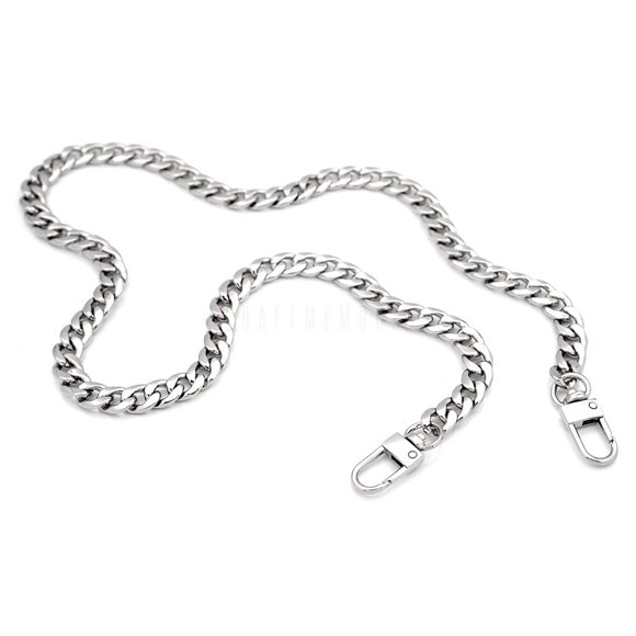 CRAFTMEMORE Purse Chain Strap Crossbody Iron Chain Handle Shoulder Handbag Replacement Cosmetic Clutch Mini Pochette Accessories (23.6 Inches - EM23L Silver)