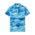 thumbnail image 5 of Byoo Big Boys Wave Print Polo Shirt Casual Short Sleeve Soft School Summer T-Shirt,Sky Blue, 5 of 6