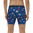 thumbnail image 4 of Salouo Space Pattern Men's Boxer Briefs, Soft & Breathable Underwear Elastic Waistband Briefs for Men,1-Pack, 4 of 7