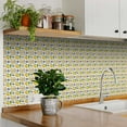 thumbnail image 6 of Mi Alma Vinyl Peel and Stick Vintage Lemon L06 Backsplash Tile Stickers, Yellow/White, 6" x 6" (24-Pack), 6 of 10
