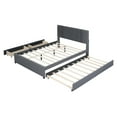 thumbnail image 6 of Queen Size Bed Frame, Queen Platform Bed with 2 Drawers and 1 Twin XL Trundle, Classic Upholstered Bed Frame with Headboard, Weight Capacity 500LBS, Gray, 6 of 9