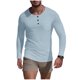 thumbnail image 2 of pstuiky camisetas de manga larga para hombre, Camisa de capa base de ejercicio de manga larga para hombre, informal, con cuello redondo, bolsillos y botones, de colores sólidos Tops de hombre m, 2 of 9