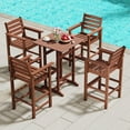 thumbnail image 2 of Gymax Patio Bar Stools Set of 4 Tall Adirondack Chair w/ Backrest Armrests & Footrests Brown, 2 of 9