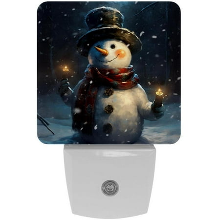 

Christmas snowman retro LED Square Night Lights with Motion Sensor - Modern and Energy Efficient Illumination for Any Room - for Hallways Bathrooms and Bedrooms