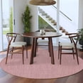 thumbnail image 4 of Nude Pink 5ft Round Rug, Farmhouse Burlap Solid Pink Color Modern Linen Texture Non-Skid Rubber Backing Large Area Rugs - Living Room Bedroom Home Office, Indoor Floor Mat Carpets Washable Rug, 4 of 9