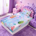 thumbnail image 4 of meiyoeat watercolor Sea Life Coral Twin Sheets,Ocean Initial P Bedding,3pcs,1 Fitted Sheet and 1 Pillowcase, 4 of 6