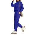 thumbnail image 3 of MOSHU Two Piece Sets for Women Casual Lounge Sets Mock Neck Sweatshirts and Drawstring Jogger Pants Vacation Travel Outfits, 3 of 7