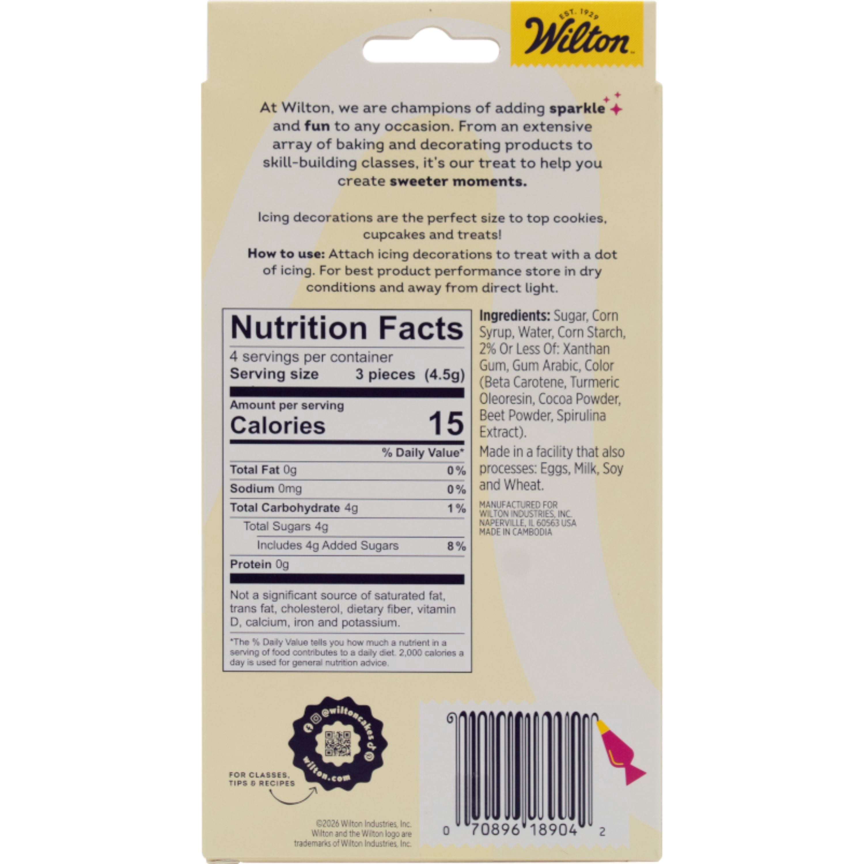 Wilton Sunflower Edible Icing Decorations Yellow 12-Count 0.6 oz.