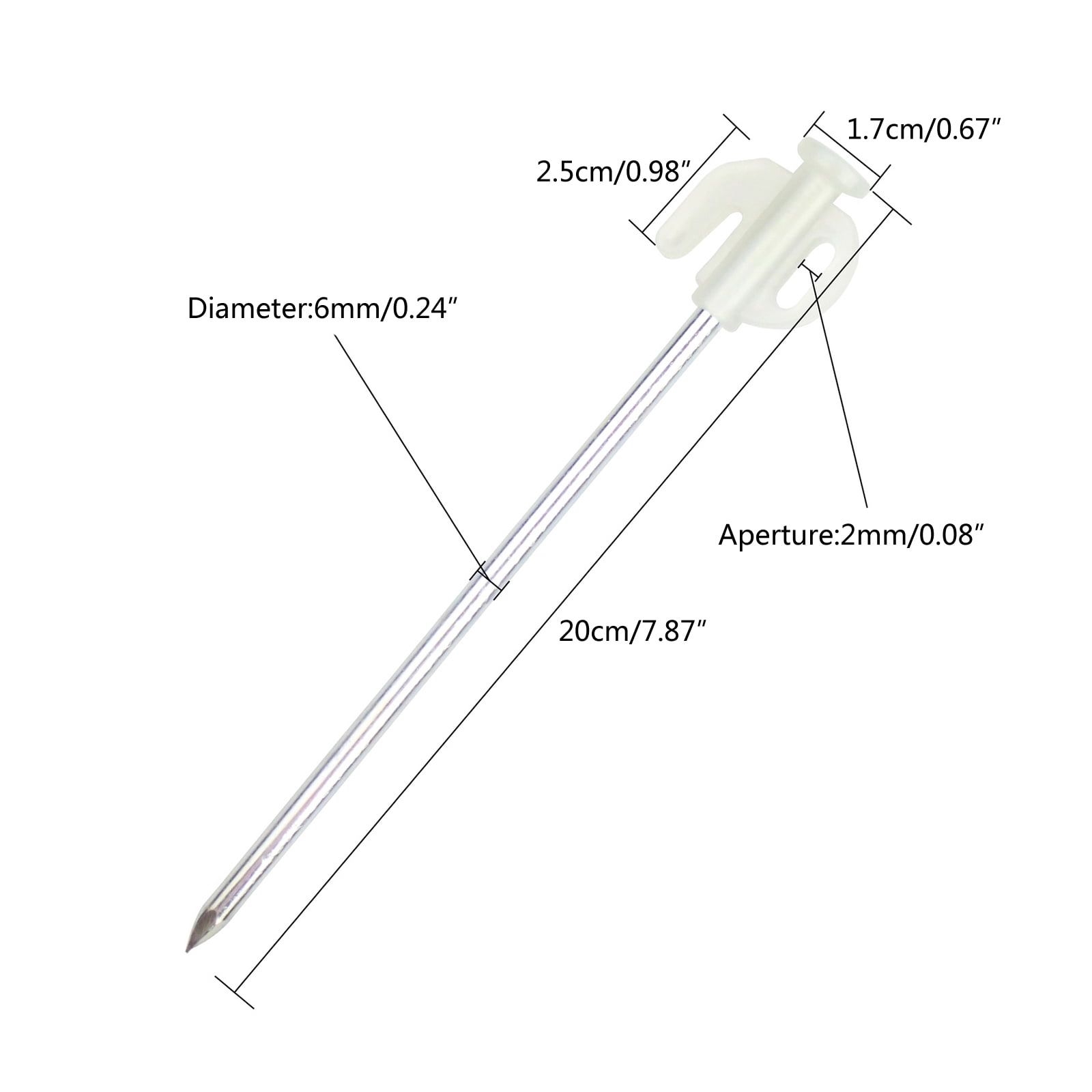 16Pcs Camping Tent Stake Steel Canopy Stakes Spikes Heavy Duty Tent Peg Wind-proof Lengthened Tent Ground Nails