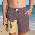 thumbnail image 4 of Boy Shorts Boys Ice Print Soft Like Elastic Waist Summer Casual Play Shorts Coffee 13-14 Years, 4 of 4