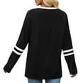 thumbnail image 4 of Women's Long Sleeve Shirts Casual Color Block Crewneck Tops Tshirt Basic Tee Trendy Outfits, 4 of 7