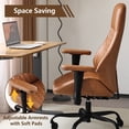 thumbnail image 4 of Silla de escritorio de oficina en el hogar Altas ruedas de goma de oficina trasera Silla de computadora ergonómica con soporte lumbar, 4 of 5
