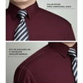 thumbnail image 6 of HISDERN Burgundy Dress Shirts Men's Formal Long Sleeve Button Down Shirt Business Wedding, 6 of 7