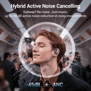 VEAT00L Active Noise Cancelling Ear Buds Wireless Earbuds 75H Playtime Bluetooth Headphones with LED Display Case, Deep Bass Fitness Earphones Gym Running Workout, IP7 Over Earbuds with Earhook