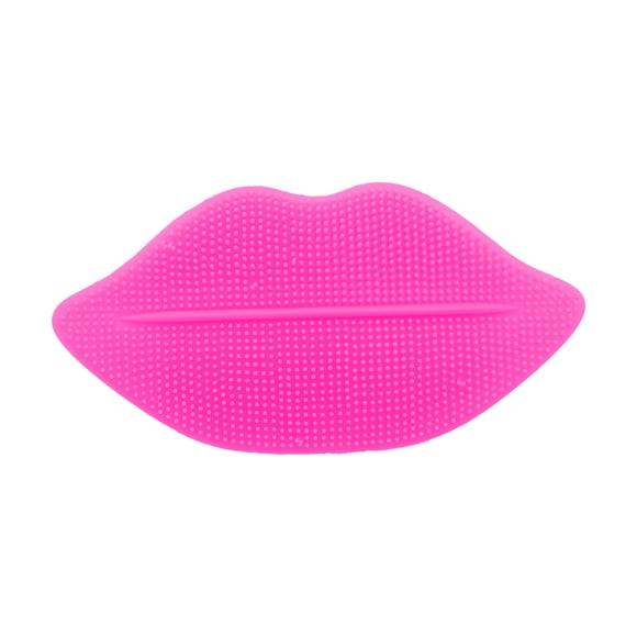 Cepillo de limpieza facial portátil de silicona en forma de labio 3.35"x1.77"x0.91" Rojo Rosa