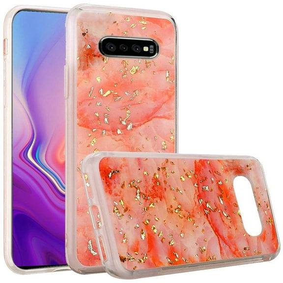 GSA Gold Flake Marble Candy Case for Samsung Galaxy S10 (6.1") - Pink