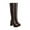 Brown Over The Knee Boots, variant on Women's Over The Knee Boots Chunky Heel Boots Faux Leather Thigh High Boots Winter Boots Black 43