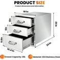 thumbnail image 2 of 3-Drawer Outdoor Kitchen Drawers, 18''W x 23''H x 23''D Flush Mount Triple Drawer, Stainless Steel Triple Access BBQ Drawers with 5'' Chrome Handle for Outdoor Grill Station, 2 of 9