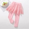 thumbnail image 4 of Povozer Girls Leggings Toddler Pants Leggings for Girls Tutu Ruffle Skirt(Pink,4-5Y), 4 of 6