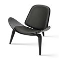 thumbnail image 1 of Lounge Shell Chair Faux Leather Solid Wood Style Kitchen Chair Single Sofa Chair Smile Airplane Chair for Living Room My Lux Decor Round, 1 of 9