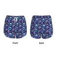 thumbnail image 3 of KLL Blue Flower Skull Pattern Shorts Women,Athletic Shorts High Waisted Running Shorts Pocket Sporty Short Gym Elastic Workout Shorts-Medium, 3 of 7