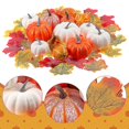 thumbnail image 1 of Toyvian 1 Set Artificial Pumpkins Decoration Maple Leaves Harvest Decorations Fall Party Decorations For Halloween Thanksgiving, 1 of 2