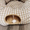 thumbnail image 4 of Cama túnel para gatos, cálida, cómoda, a la moda, plegable, túnel para gatos, gatitos, Otoño Invierno, cuadros Beige, 4 of 5
