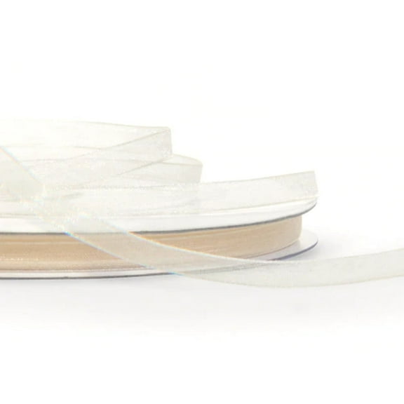 1/4" Wide - Ivory Organza Ribbon - 25 Yards