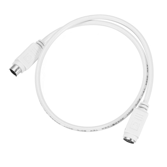 PS/2 Mouse and Keyboard Extension Cable 6 Pin 1.6 Feet Male to Female,White