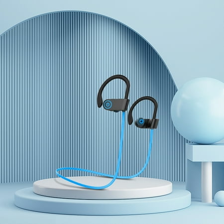 Earbuds for Kids Hwkond Ear Mounted No Noise Connection Stable Sports Bluetooth Earphones Copper Ring Horn Portable Lightweight Sporty Blue Up to 60% Off