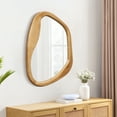 thumbnail image 5 of LuxenHome Natural Pine Wood Frame Irregular Oblong Wall Mirror, 5 of 9