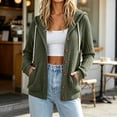 thumbnail image 2 of Cekizud Hoodies for Women Button Down Ribbed Knit Drawstring Hood Long Sleeve Cardigans with Pockets, Sizes S-2XL, 2 of 8