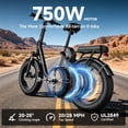 thumbnail image 3 of Helokeep 16" Fat Tire Wheel Step-Thru Folding Electric Bike for Women, 1200W Peak, 30 Miles Range, 25MPH, 48V 10Ah Battery, UL2849 Certified, Black, 3 of 9