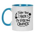 thumbnail image 4 of Inkdotpot Take The Risk Or Lose The Chance 11oz CeramicCoffeeMug Positive Quotes Gift For Employee Boss Coworkers -Blue, 4 of 6