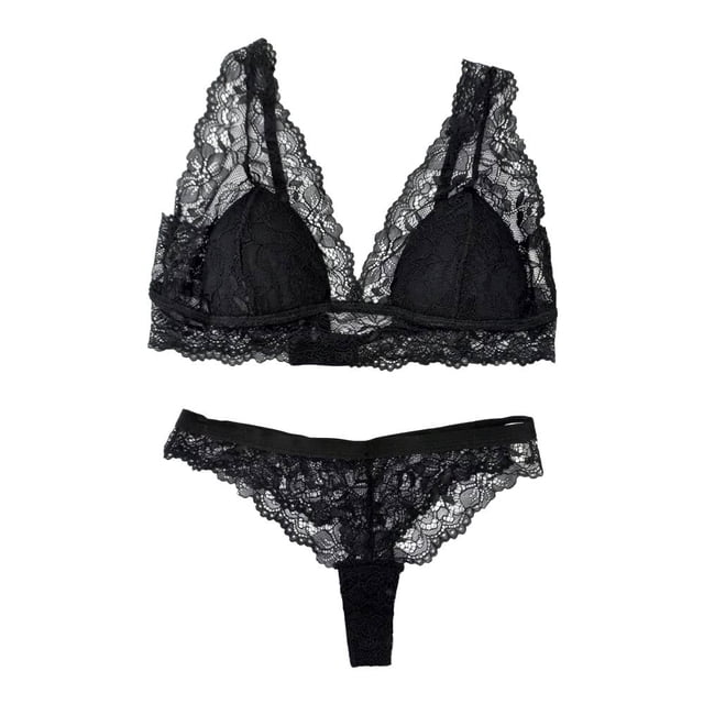 Coordinado Secret Treasures para Mujer, Negro en Encaje de Chantilly Talla M