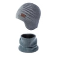 thumbnail image 2 of jobturf Trapper Hat for Men Thickened Warm Winter Hats and Neck Warmer Matching Sets Trendy Knit Beanie Scarf 2 Piece Outfits, 2 of 3