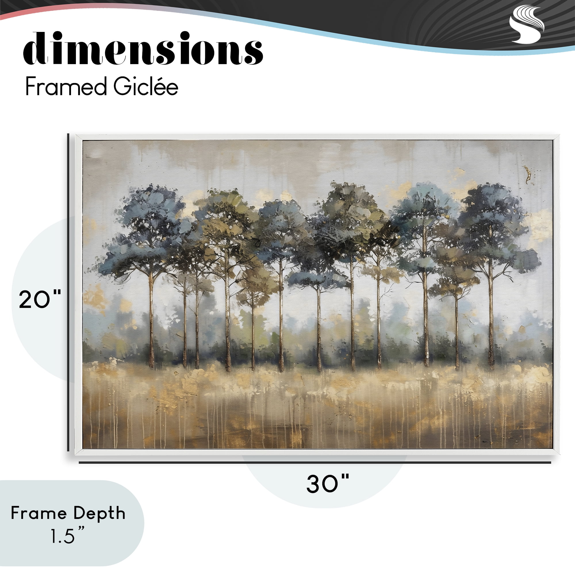 Stupell Industries Green & Blue Forest Grove White Framed Giclee Art, design by Creative Studio