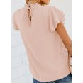thumbnail image 5 of Sidefeel Womens Crewneck Lace Crochet Chiffon Tops Swiss Dot Ruffled Short Sleeve Casual Shirts Flowy Blouses Tops, 5 of 9