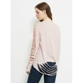 thumbnail image 4 of Women's Casual Long Sleeve Round Neck Loose Tunic Tops Sweatshirt,Pink,Small, 4 of 6